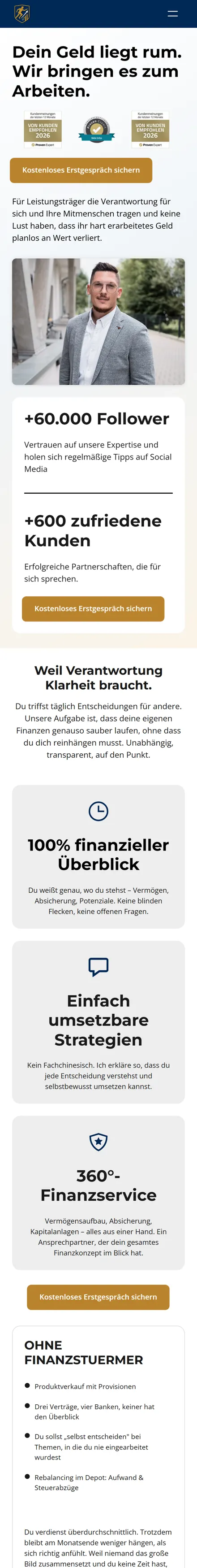 Website von Eike Friedrich auf dem Handy